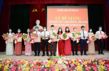 Bế giảng lớp Trung cấp lý luận chính trị - Hành chính hệ không tập trung khoá 156 năm học 2020 - 2021  